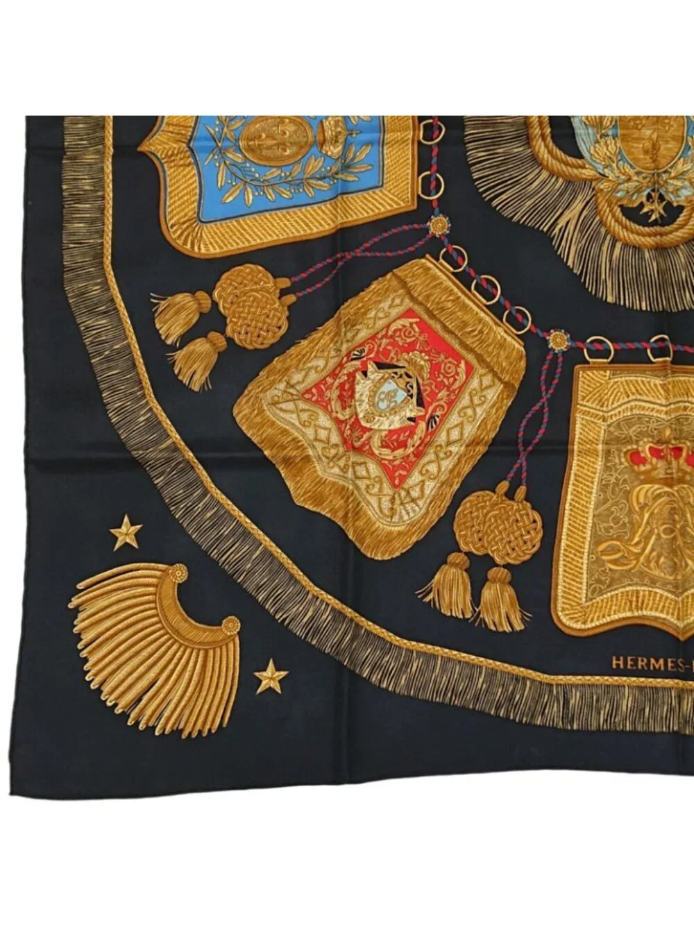 Hermes Carre 90 Poste de Cavalerie Post de Cava Roulis Silk Scarf